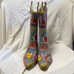 Colorful Women’s Cowboy Rain Boots